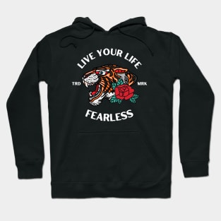 Fearless Tiger Head Tattoo Hoodie